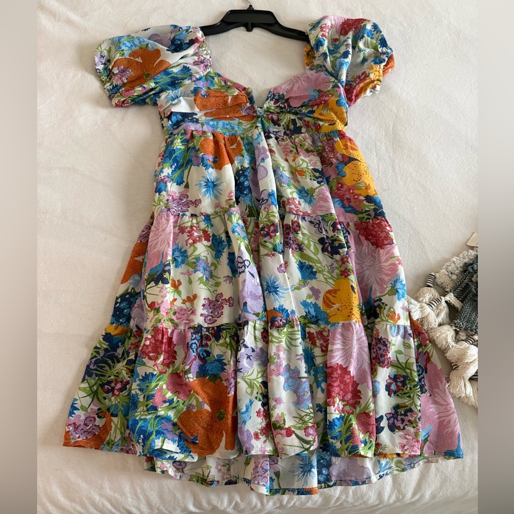 Vici Floral Multicolor Mini Dress - Puff Sleeve